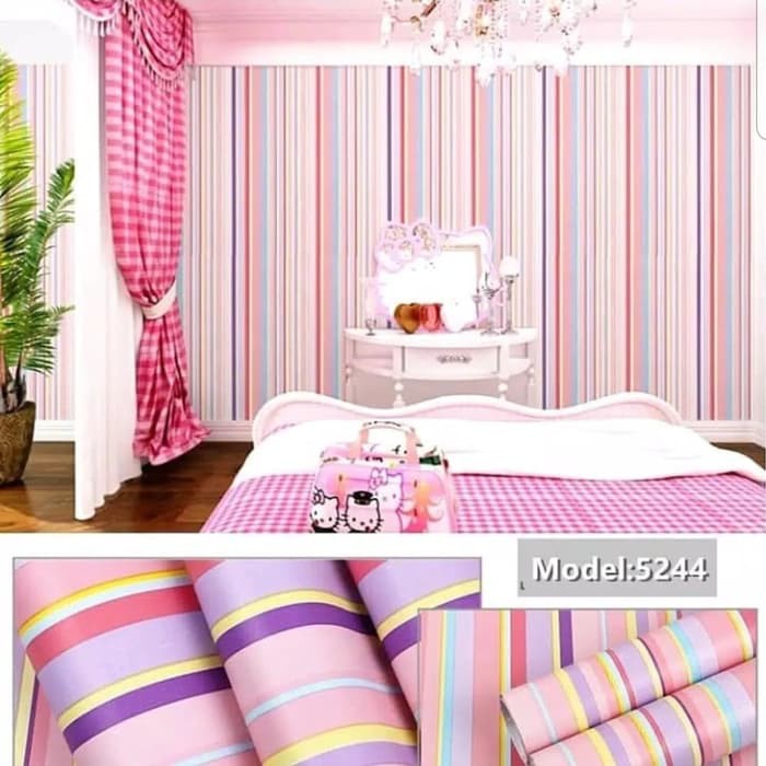 WALLPAPER STICKER DINDING MOTIF SALUR 45cmX10m