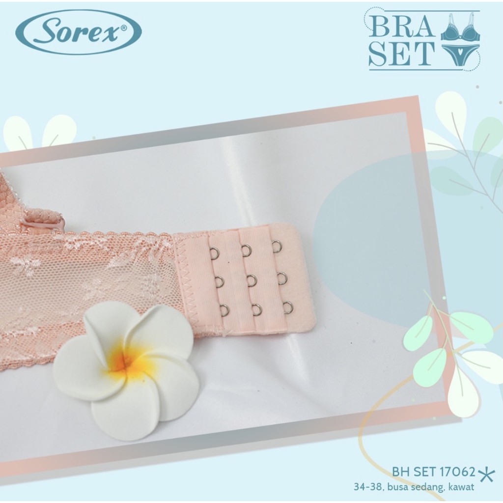 BRA SET BUSA SEDANG KAWAT KAIT 3 BRUKAT 17062 BUNGA SETELAN DENGAN CD ORI SOREX OFFICIAL