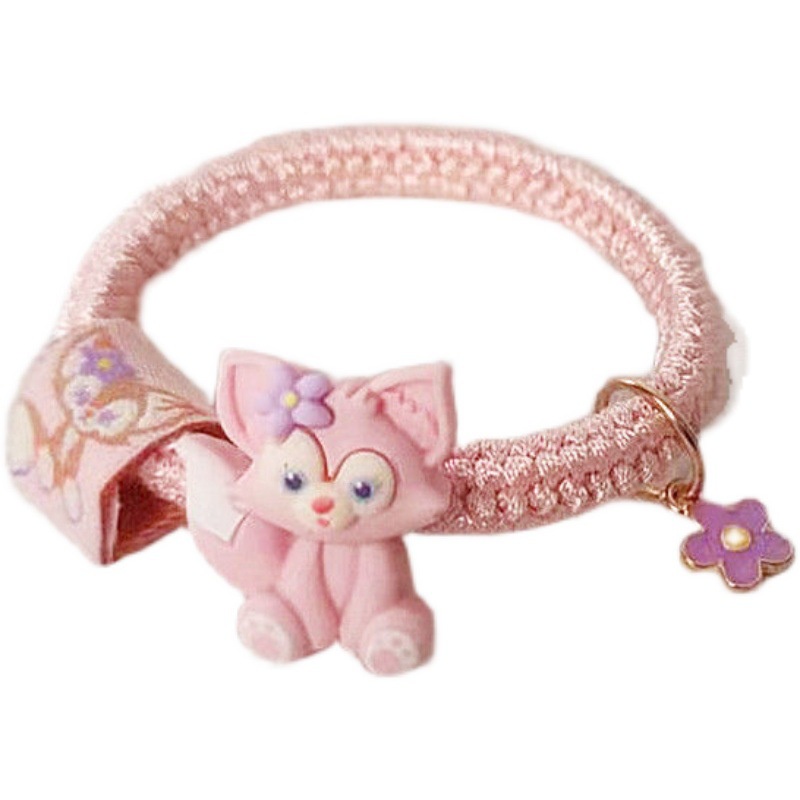 Gelang Tangan Tali Kepang Aksen Kartun Rubah Pink Lucu Ala Korea Untuk Wanita