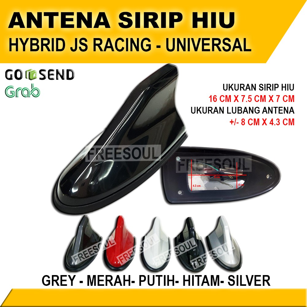 Antena Sirip Hiu Hybrid JS Racing - Cover Antena Mobil - Universal semua mobil