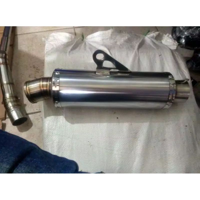 selencer knalpot polos oval bulat