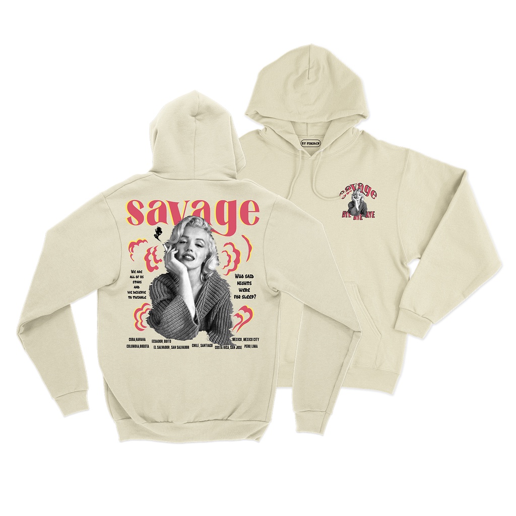 Sweaterpolos Hoodie Jumper SAVAGE ( Sablon ) Unisex Pria &amp; Wanita