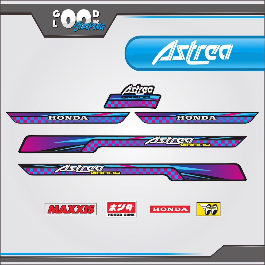 STRIPING STIKER LIS ASTREA GRAND SUPER CUB JEPANG GRADIENT