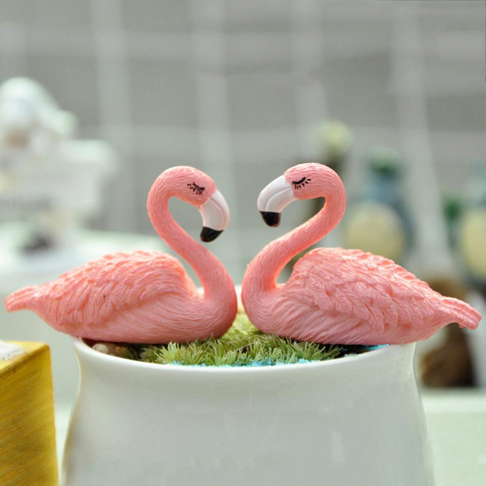 [Elegan] Patung Flamingo Kantor Resin Pernikahan Kerajinan Miniatur Patung Hewan