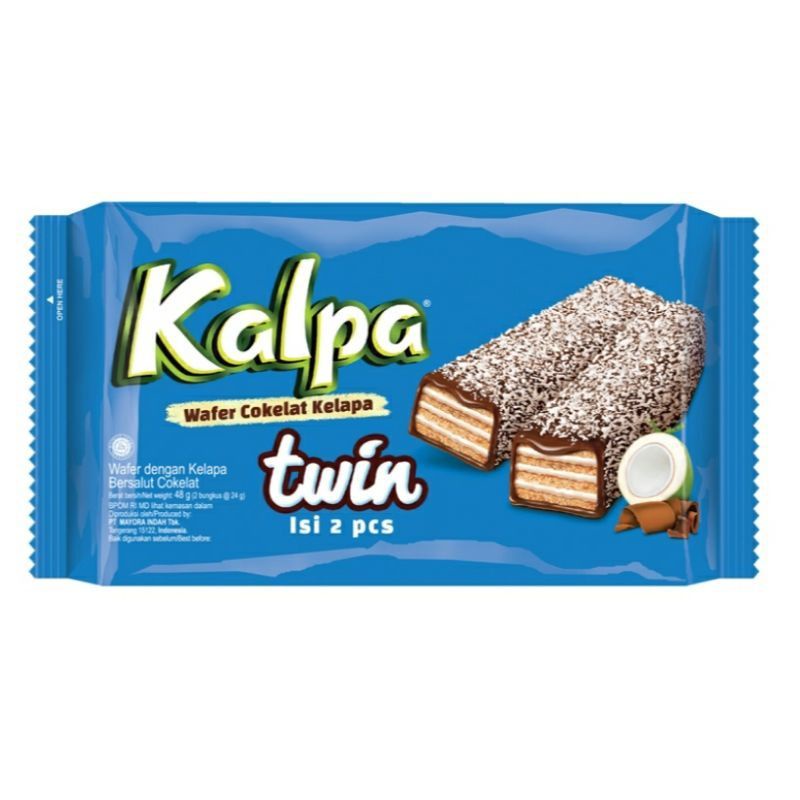 

mayora Kalpa twin wafer coklat tabur kelapa 2 x 22 gram