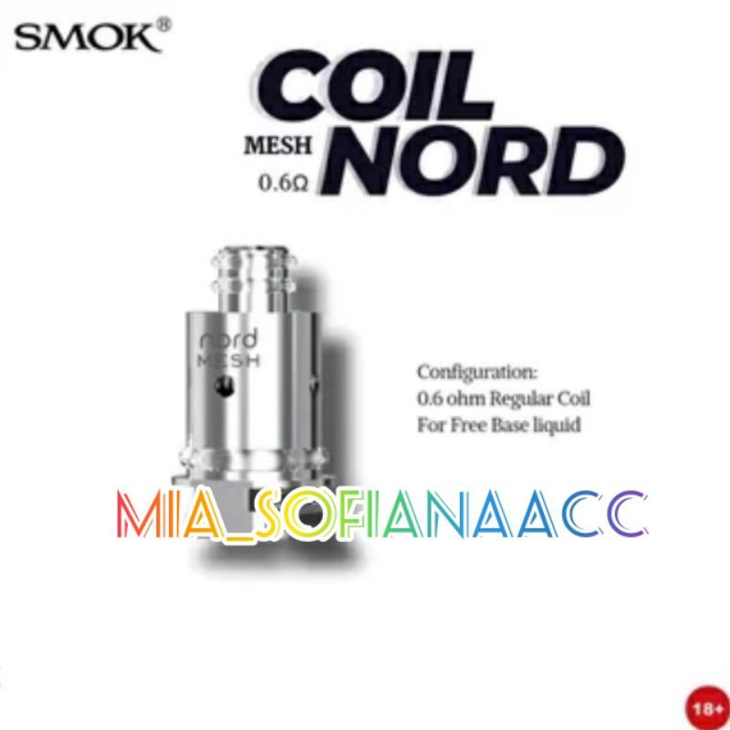 KOIL SMOKE NORD K1d O.6ohm COIL MESH HARGA 1 BIJI