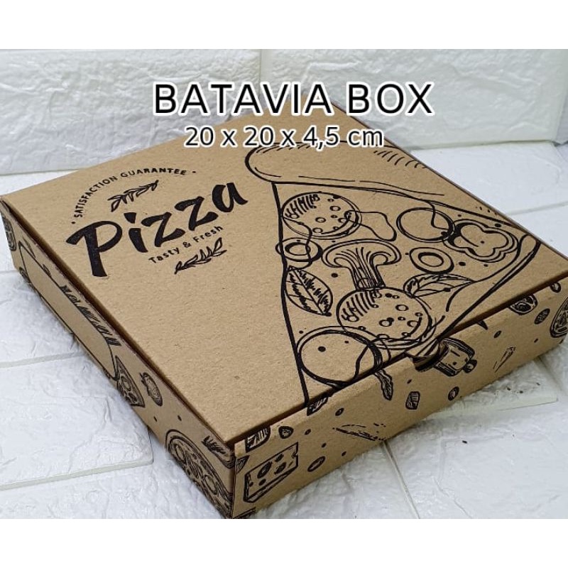 Box Pizza dus pizza 100pcs 20x20x4,5 (pilih motif)