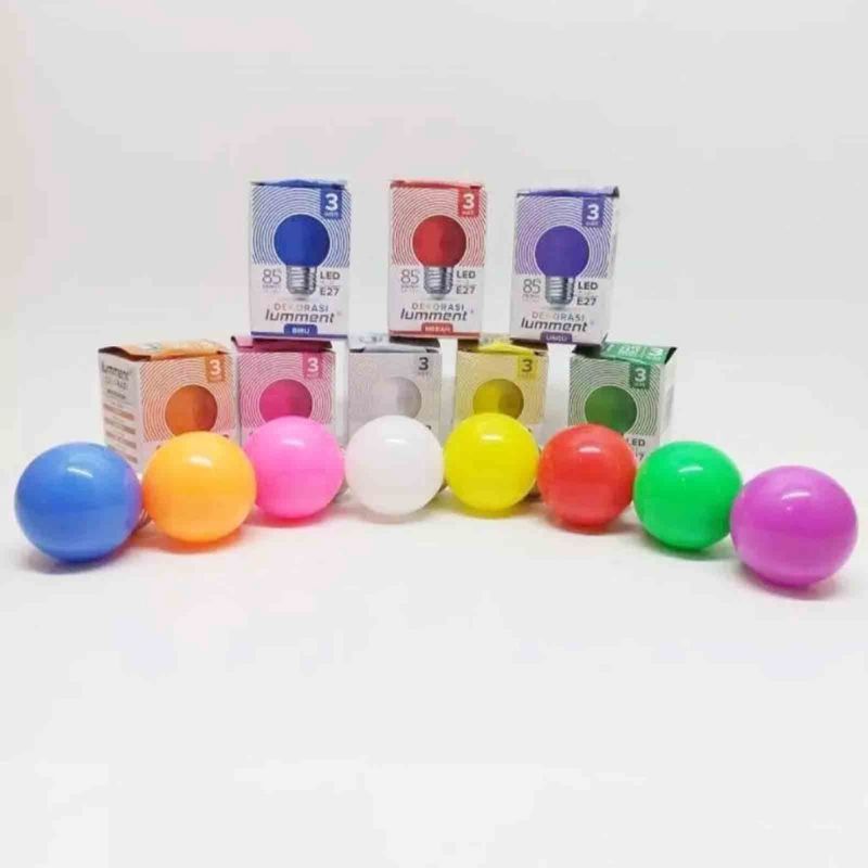 Lampu Led warna 3 watt / Bolam Led Myvo Ping Pong/ Lument E27 MURAH