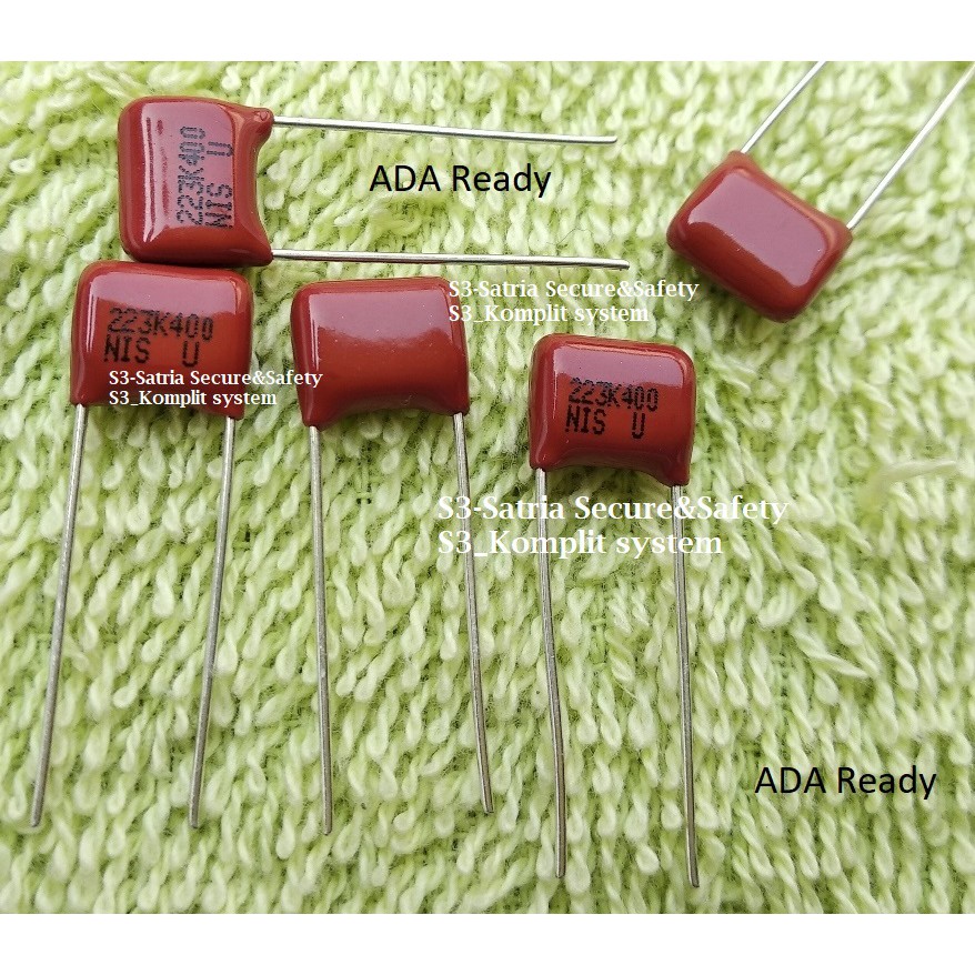 Merah Milar 223K 400V 225 K Kilo Kapasitor Mylar 400 V capacitor