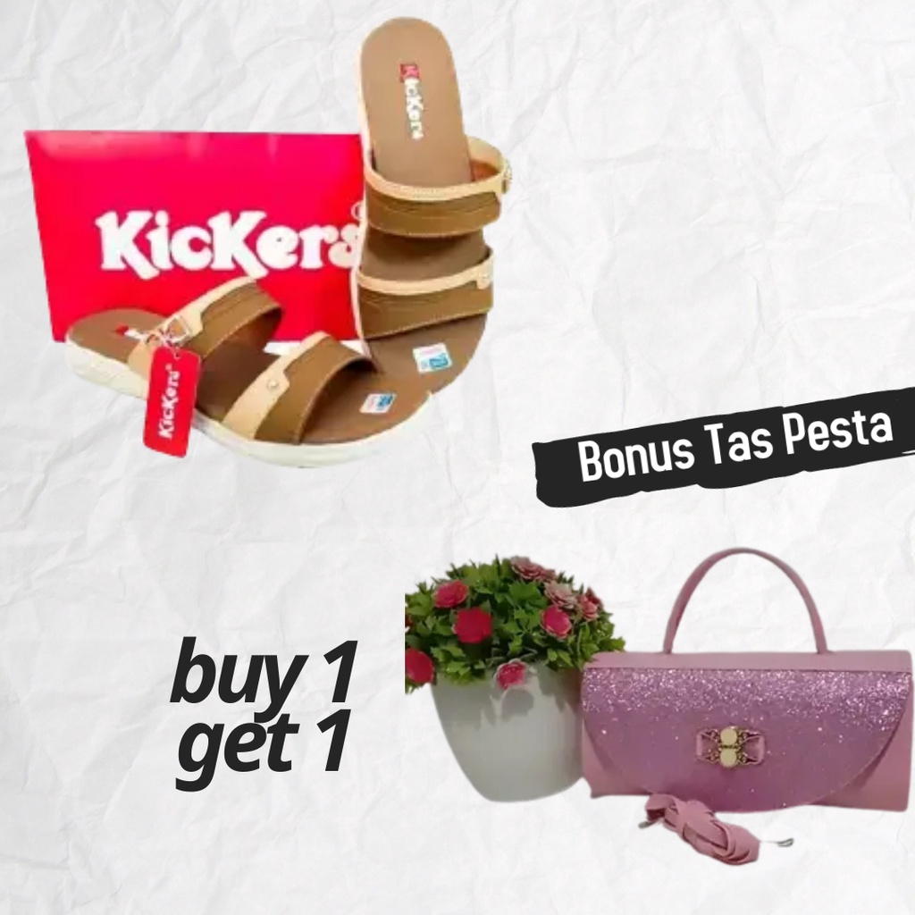 Invincible Sandal Slop Wanita Flat Teplek Terbaru Kkinian Sendal Selop Perempuan Slip Cewek Slide Ibu Pesta Kondangan-7