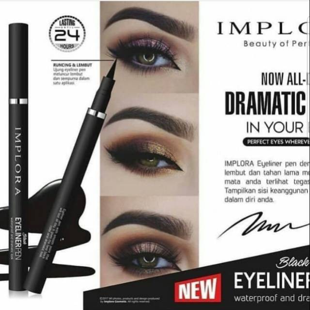 EYELINER PEN IMPLORA ORIGINAL BPOM / EYE LINER SPIDOL WATERPROOF LONGLAST / EYELINER BLACK