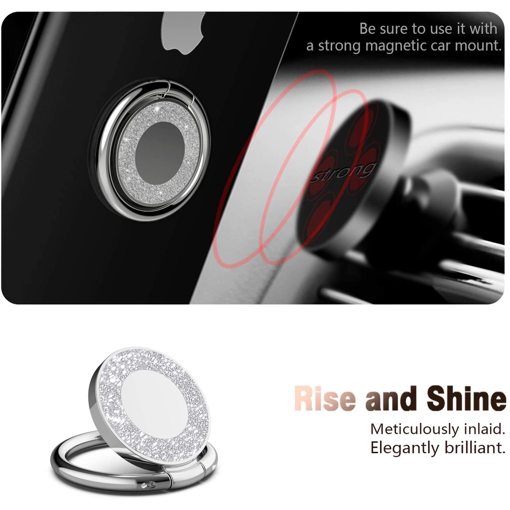 (Ring Holder Hp Universal Bisa Berputar 360 ° Bahan Metal Untuk Iphone / Android