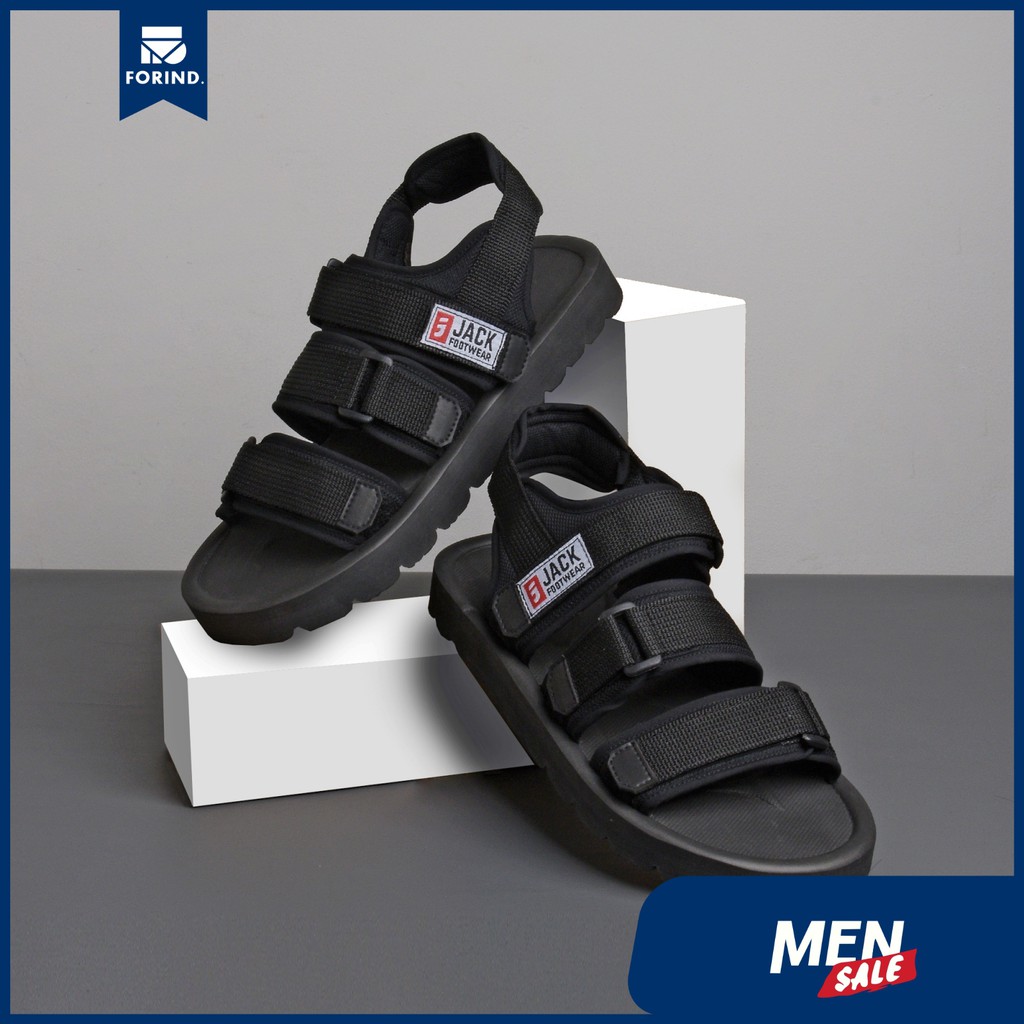 Dixie Black | Sendal Gunung Original Kulit Santai Kasual Pria Lokal Sandal Footwear | FORIND x Jack