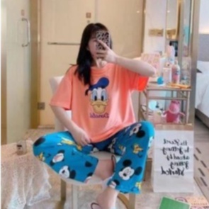 Piyama Import Dewasa | Sleepwear | Baju Tidur Wanita | Piyama Wanita Celana Panjang Import Premium Motif Karakter-DONALD DUCK