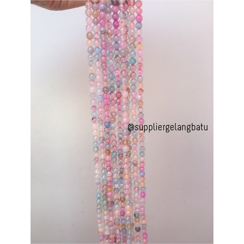 Natural Morgan FACETED beads 6mm CUTTING batu manik manik craft impor bahan craft aksesoris supplier