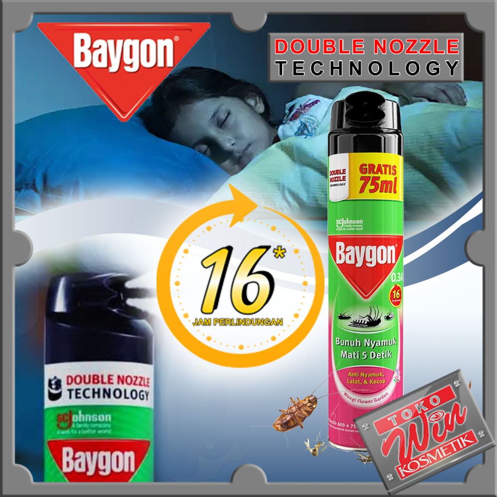 Baygon Flowers Garden Double Nozzel 600ml+75ml