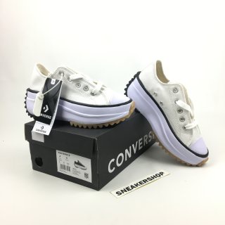 CONVERSE Run Star Hike Hitam Putih Pendek Sneakers Wanita Premium BNIB Hak Tinggi Untuk Cewek-2