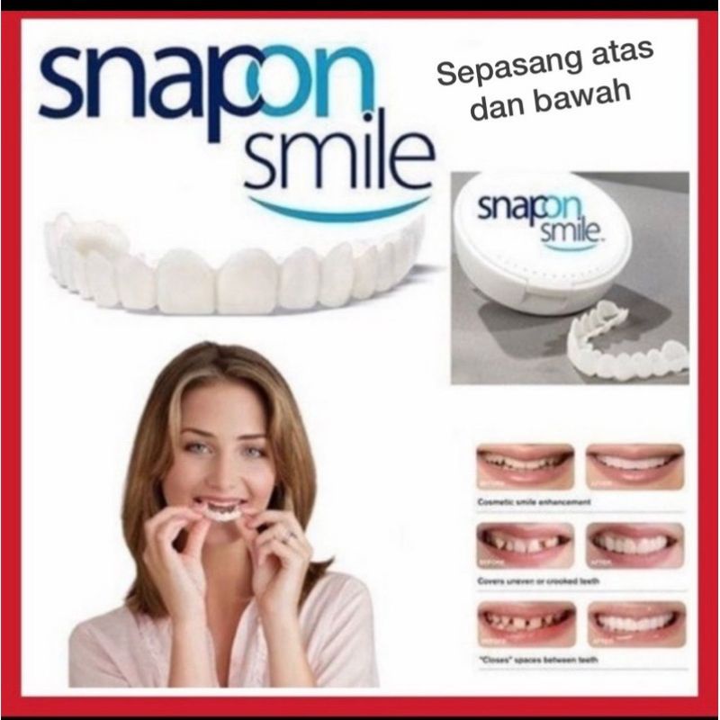 Snap On Smile Gigi Palsu [ORI ADA HOLOGRAM EMAS] 1 Set Atas Bawah - Gigi Palsu Silikon