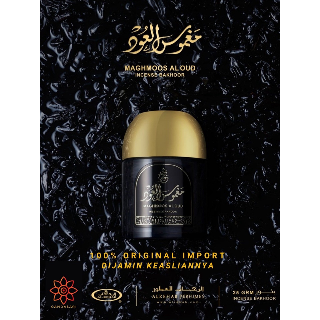 TERBATAS Bakhoor MAGHMOOS AL OUD AL Rehab IMPORT Arab Saudi Original Kualitas terbaik magmos oudh bu