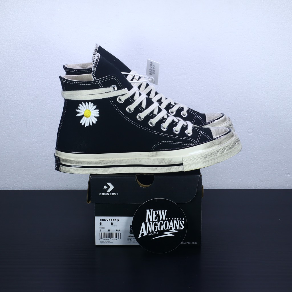 SEPATU CONVERSE 70S X PEACE MINUS ONE HIGH HI BLACK WHITE HITAM PUTIH MIRROR IMPORT PREMIUM BNIB