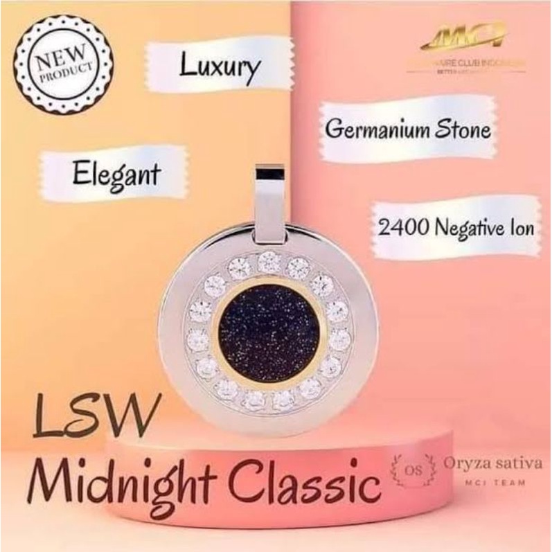 Kalung Kesehatan LSW Midnight Classic Pendant MCI Original