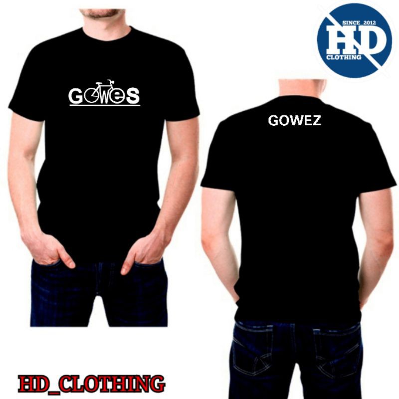 kaos sepeda gowes anak dan dewasa warna hitam