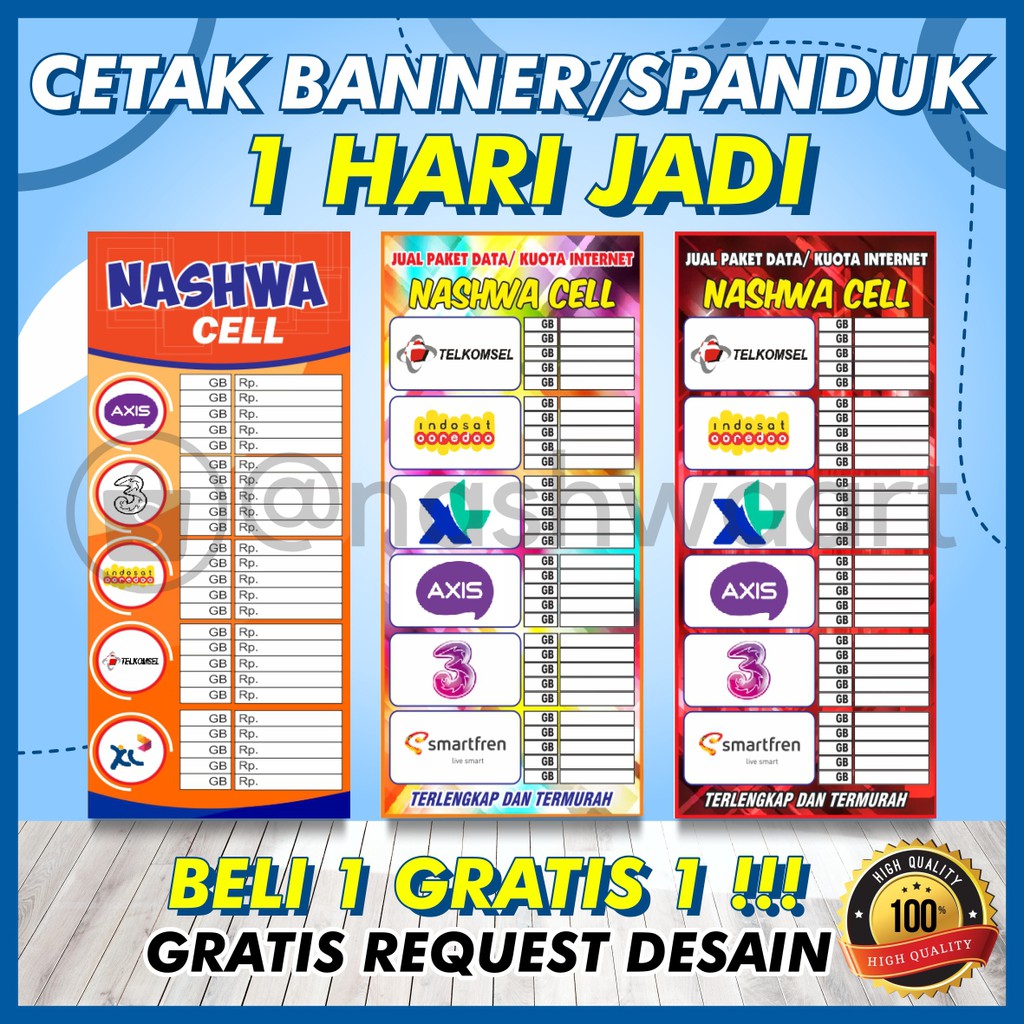 Jual BANNER SPANDUK BANNER BALIHO KONTER COUNTER CELLULAR CELL DAFTAR ...