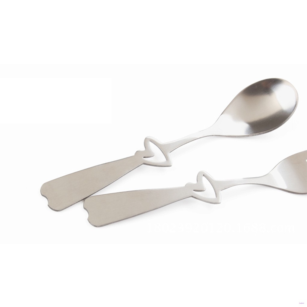 [READY STOCK] Hollow Heart Long Handle Stainless Steel Tea Coffee Stir Spoon Desserts Snacks Dinnerware Porcelain Teaspoon