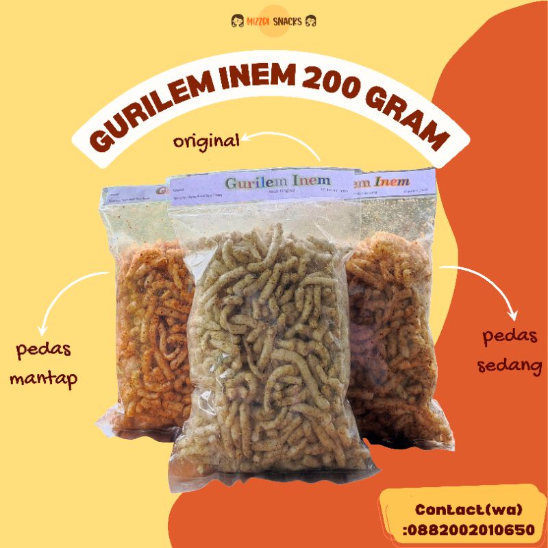 JAJANAN BANDUNG/ CEMILAN RUMAH/ MAKANAN RINGAN/ GURILEM INEM 200 GRAM