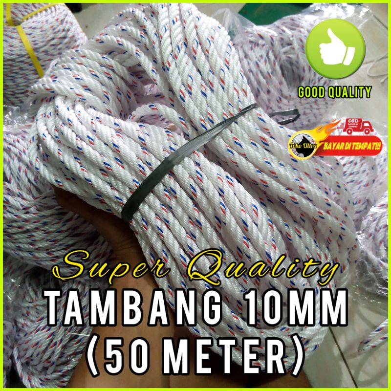 TAMBANG 10MM (ECERAN) TALI 10MM / TAMPAR 10MM / TALI PPD 10MM / TAMBANG MOBIL / TALI TRUK 10MM / TALI MOBIL MOBIL