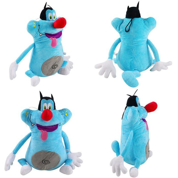 Boneka Kucing Oggy And The Cockroaches Bahan Plush Lembut Warna Biru
