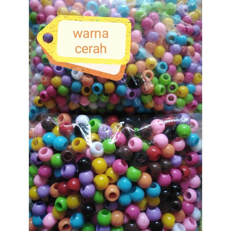 Grosir Mote manik meronce lubang besar warna pastel dan cerah 1 pon