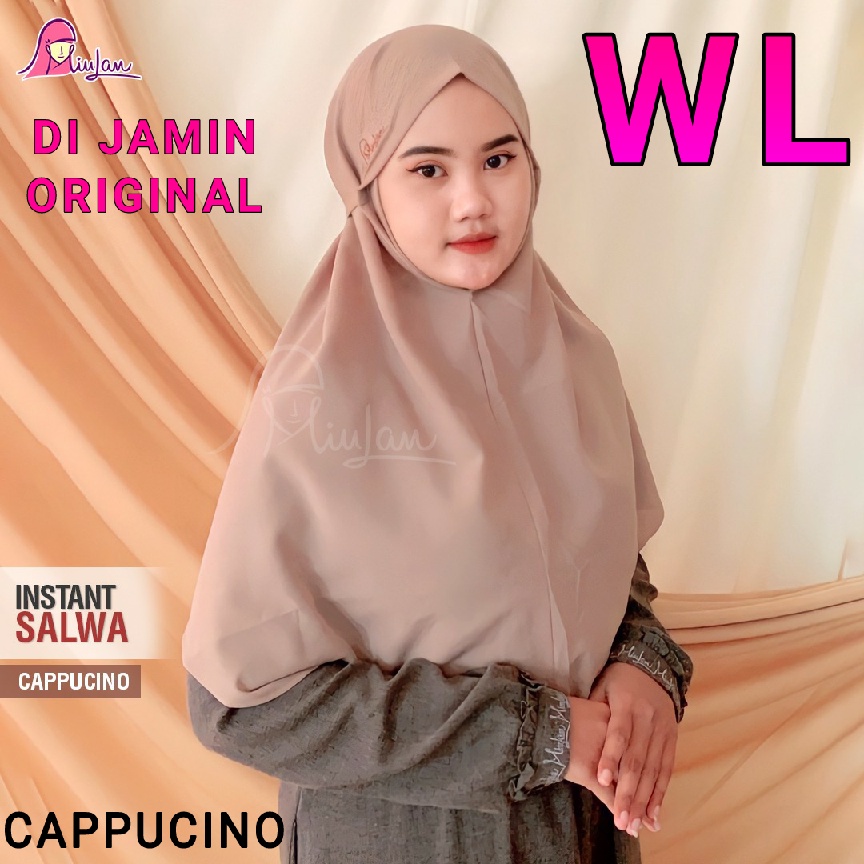 KODE W-MIULAN SALWA TALI JILBAB KERUDUNG DEWASA BERGO INSTAN SALWA / HIJHAB / JILBAB-WL-CAPPUCINO