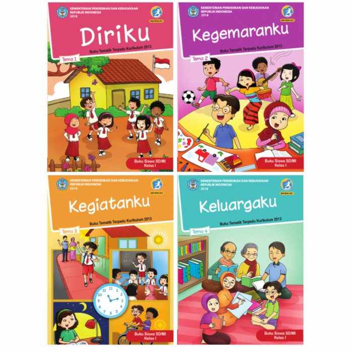 

❤BISA COD❤ Paket Buku Tematik SD Kelas 1 Tema 1,2,3,4 total 4 buku edisi revisi 2