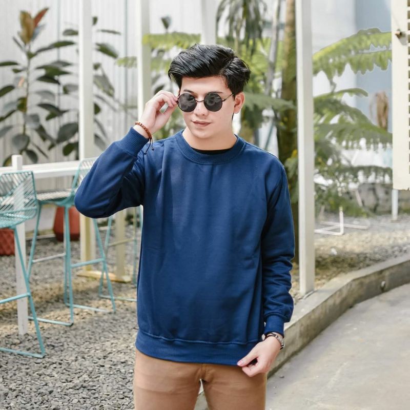BASIC SWEATER || SWETER PRIA POLOS || SWETER MURAH #CRA-Blue Nevy