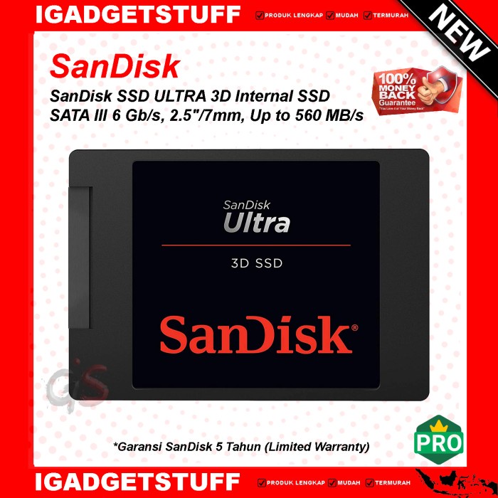 TERMURAH SanDisk Ultra 3D SSD 1TB 1 TB - Hardisk SSD Laptop - 250GB