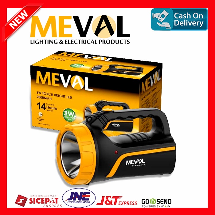 Senter LED 3W Hi-Power - Putih MEVAL