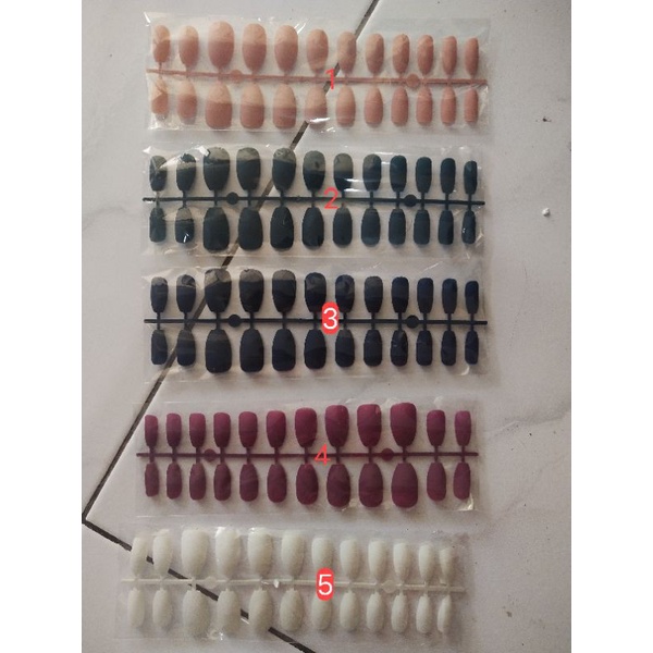 KUKU PALSU WARNA MATTE ISI 24PCS / NAIL ART