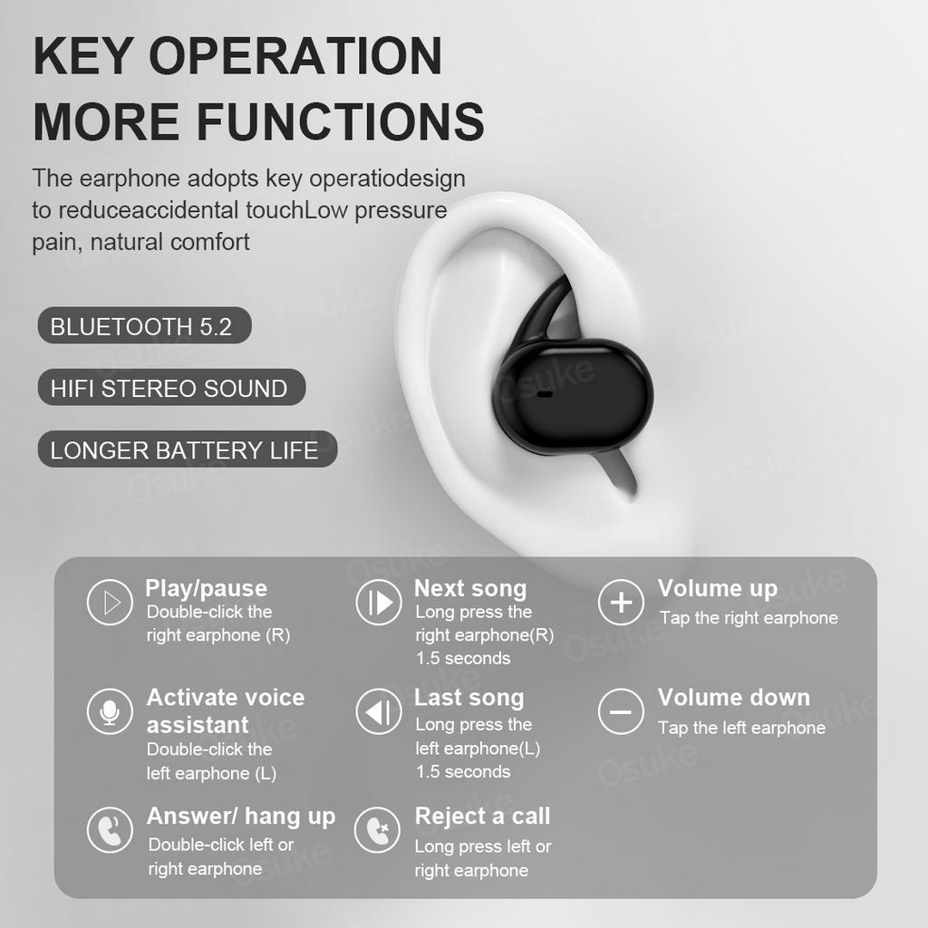 2023 NEW Upgrade Headset Bluetooth 5.2 TWS Full Bass Wireless Earphone Waterproof Sport Handset HIFI Stereo Sound Music In-ear Earbuds With Mic