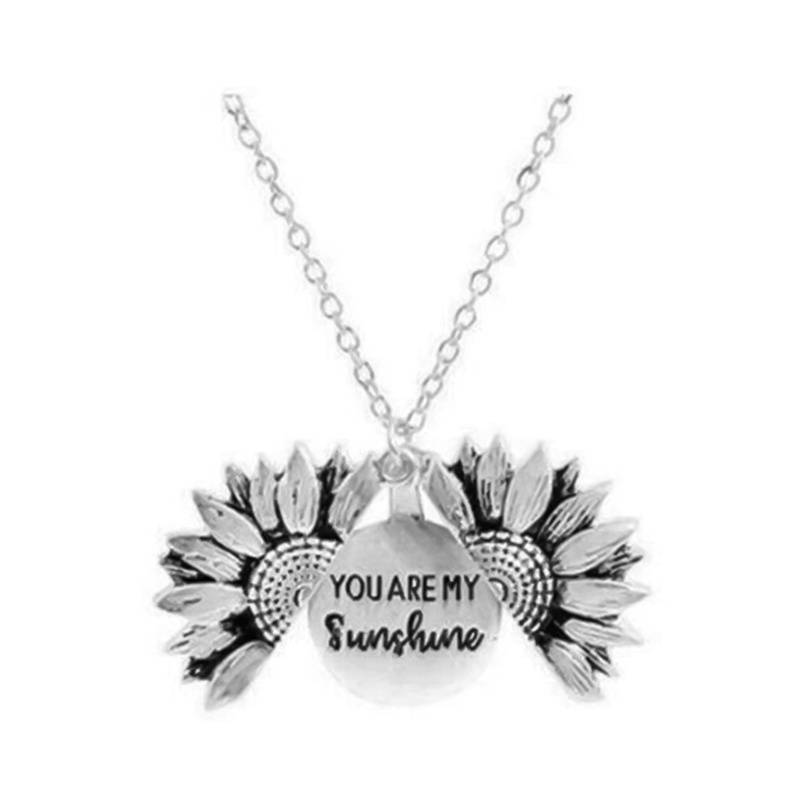 You are My Sunshine Necklace Keep Going Sunflower Open Locket 14K Gold Plated Necklace Pendant Gifts