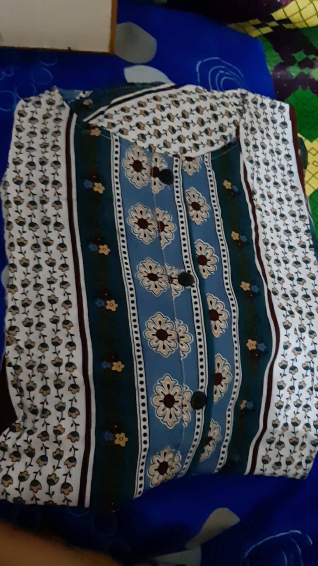 Tunik Bunga Kecil Katun Rayon Homey Tunic Jumbo Xxl Rempel Kancing Muslim Belt Adem Batik Grosir