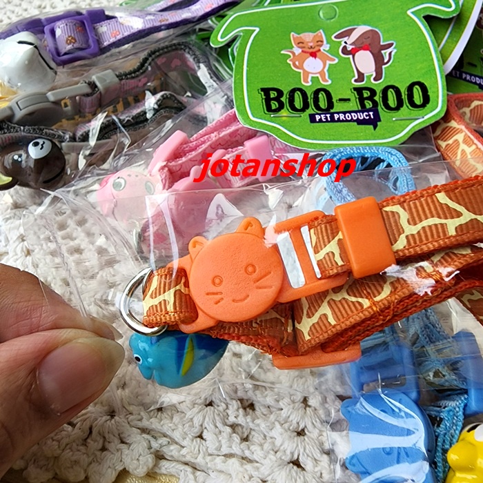 Kalung hewan kucing dewasa kelinci anjing kecil musang motif lonceng bel karakter klip penutup model baru