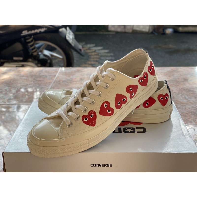 converse 70s  original x cdg play multi heart white low