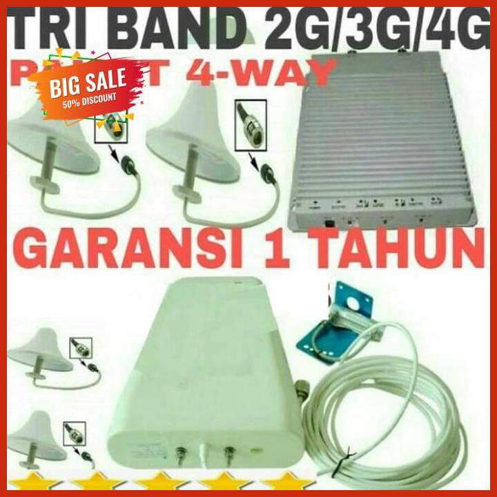 Jual Rekomendasi Penambah Sinyal Hp Tri Band 2G/3G/4G Paket 4 Way ...