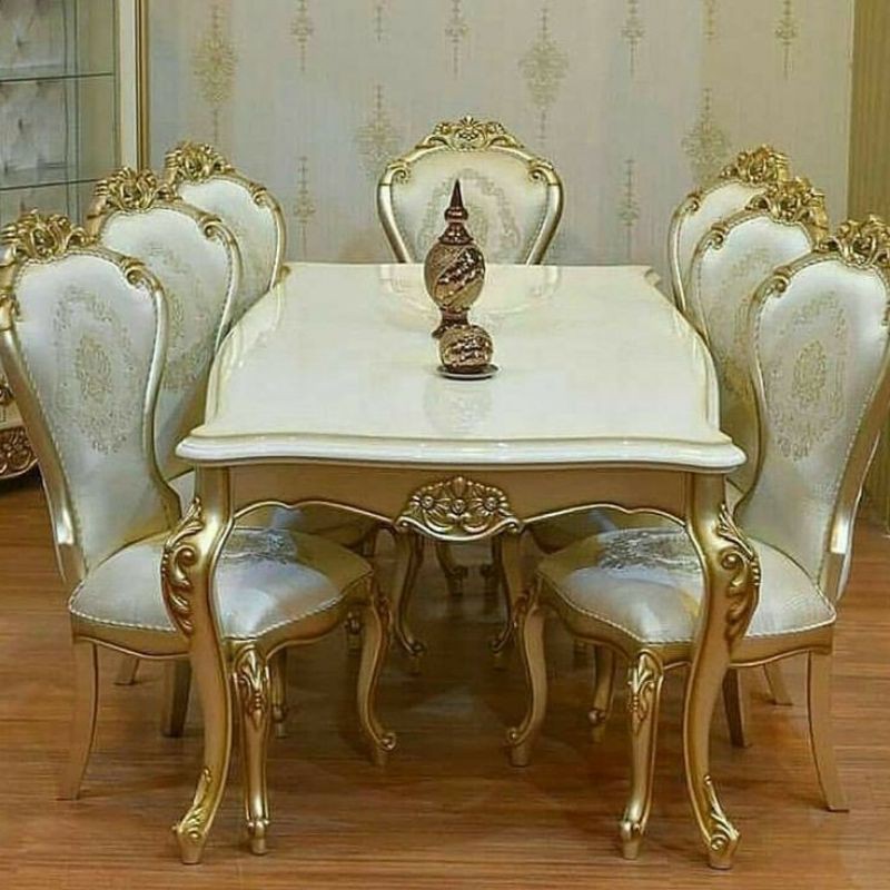 MEJA MAKAN KURSI UKIR MEWAH 8 KURSI