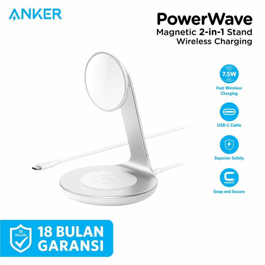 Wireless Charger Anker PowerWave Magnetic 2-in-1 Stand - A2561