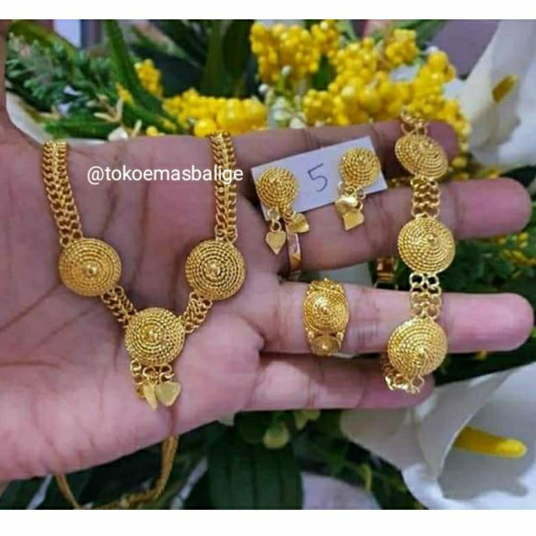 Set Perhiasan Borobudur 65 gram Emas Asli LM/London 24K kadar 99,9%