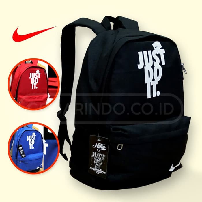 Tas ransel laptop sekolah nike terbaru cewek wanita pria cowok murah - Hitam