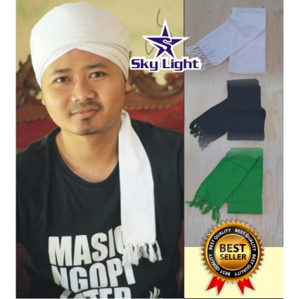 SORBAN IMAMMAH Panjang 2-5 Meter TerMurah TerLaris Motif Polos Warna Putih Hitam HIjau
