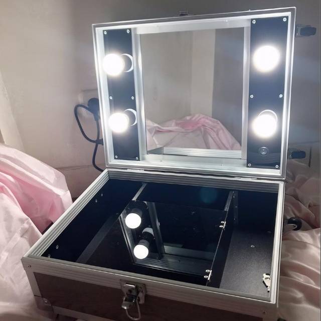 Beauty case koper + lampu